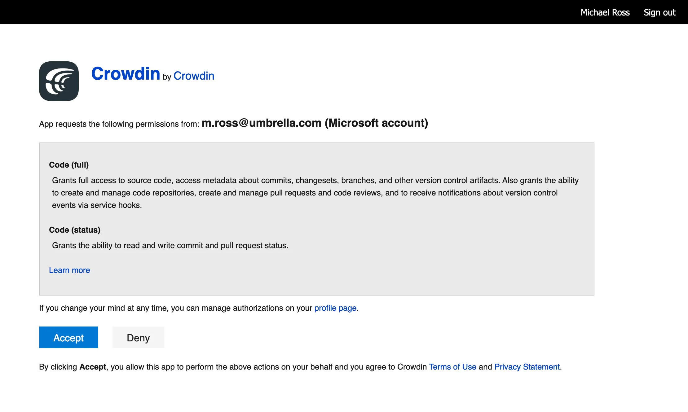 Azure Repos Bütünleştirme Yetkilendirmesi