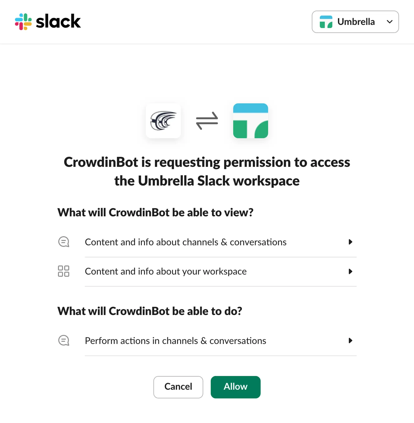 授权 Slack